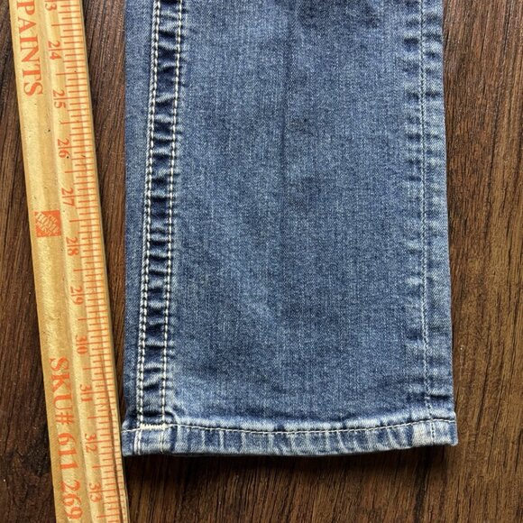 Miss Me Mid-Rise Easy Straight Jeans Embellished Distressed Medium Wash Size 28 - Picture 11 of 13